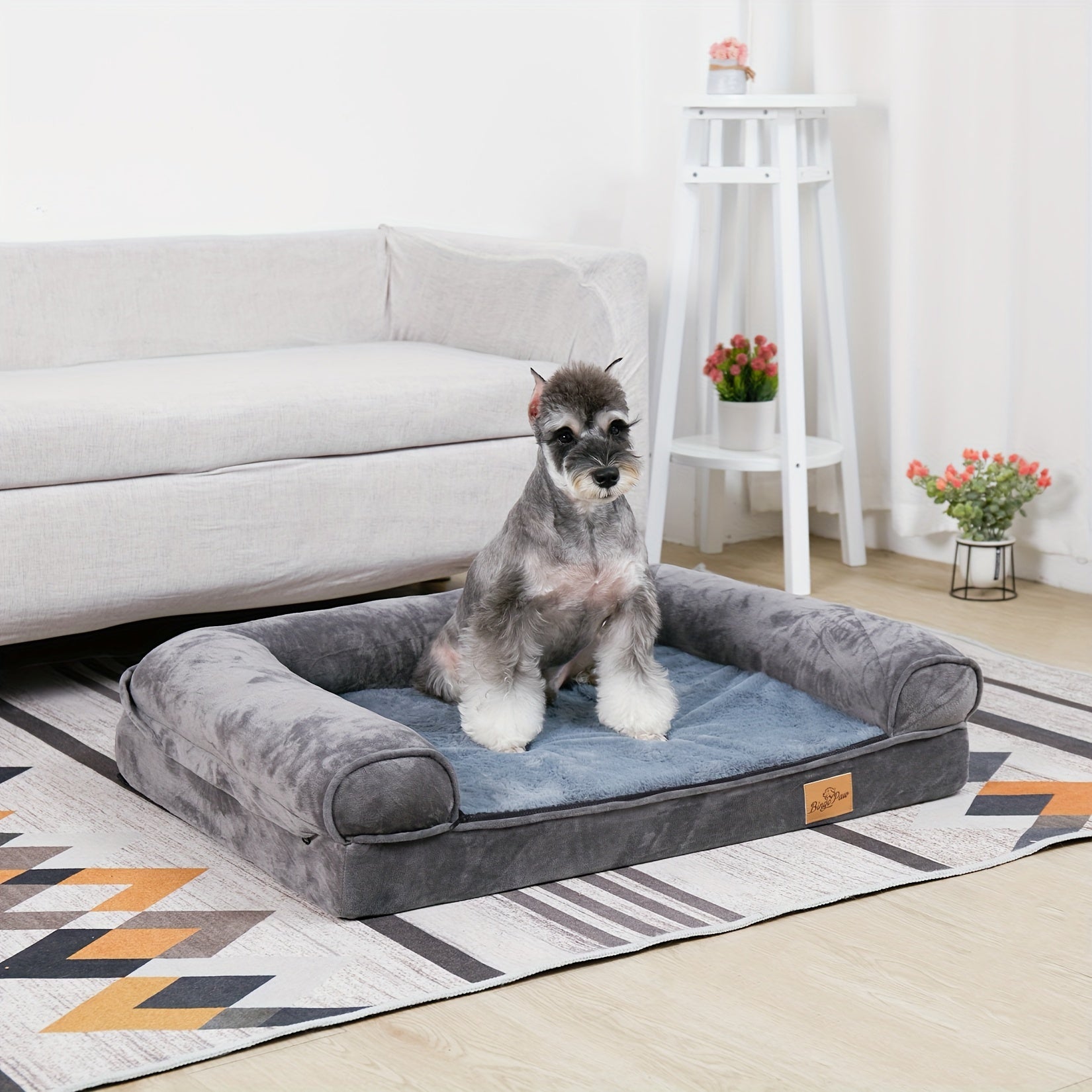 Orthopädisches Hundesofa-Bett aus Schaumstoff, abnehmbarer, waschbarer Bezug